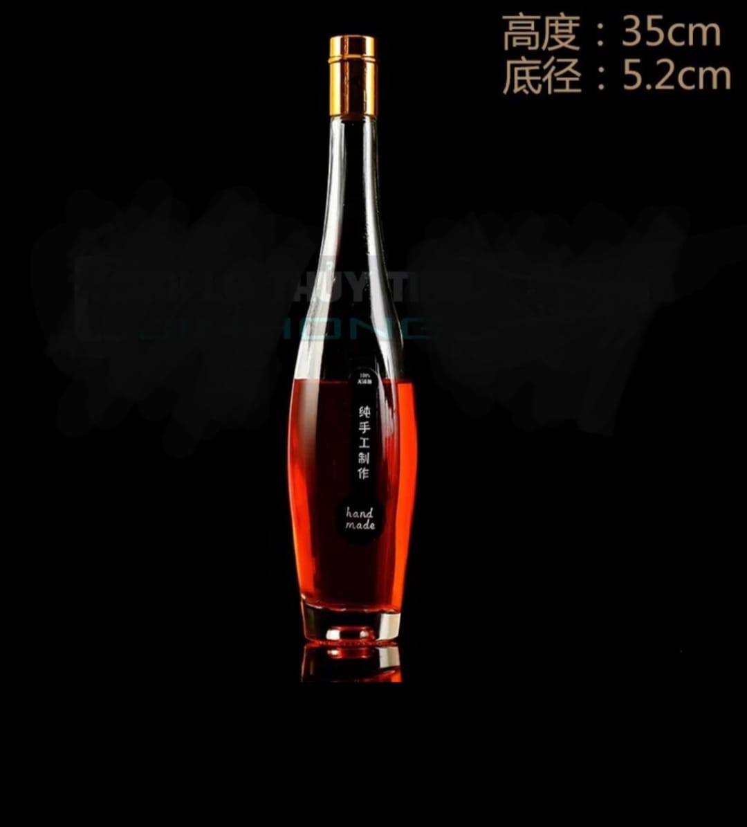 CHAI THỦY TINH CAO CẤP 500ML -Nắp cao su ( tặng kèm màng co nắp màu vàng)