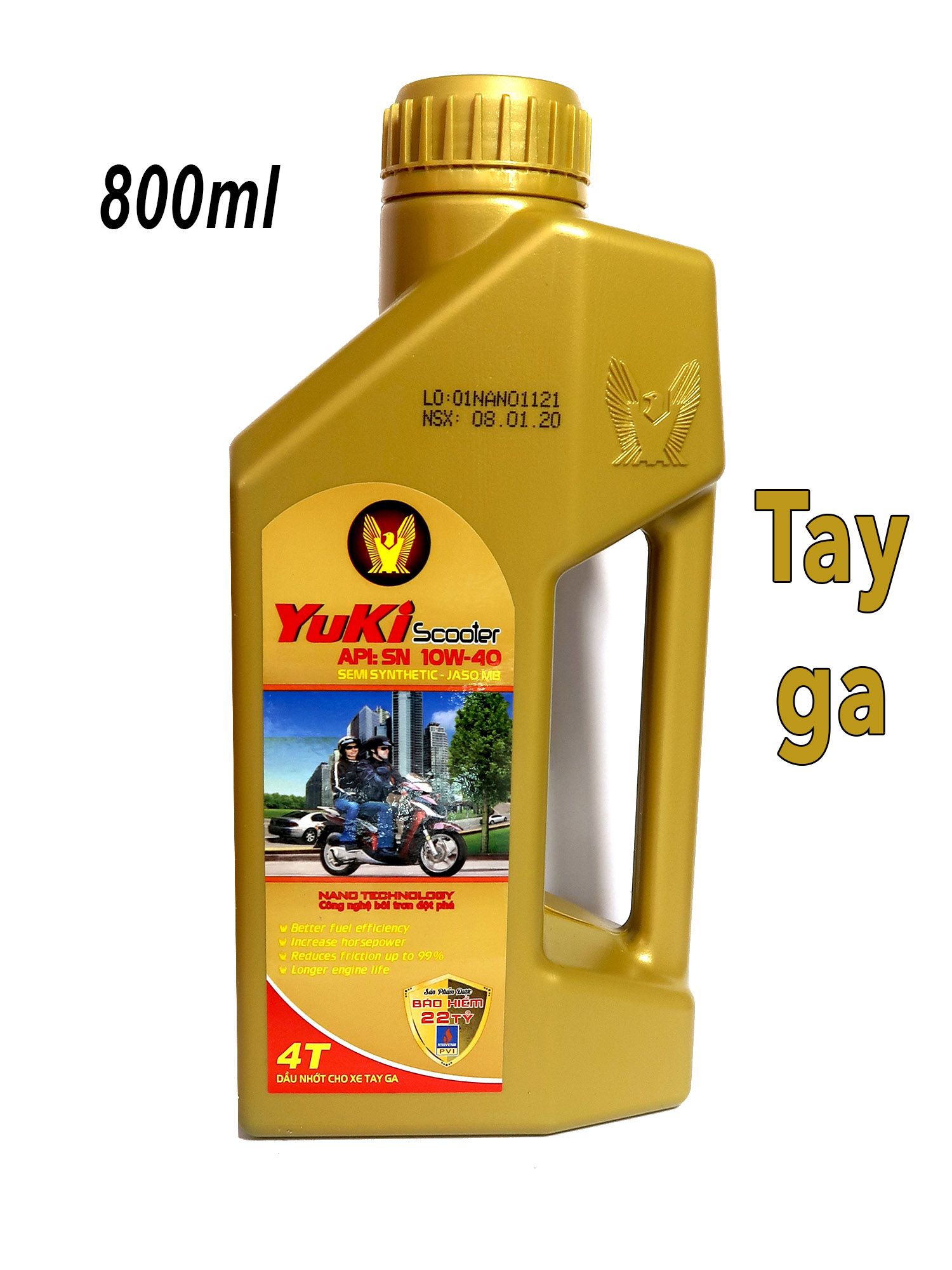 Nhớt Yuki Nano Scooter 10W40 cho xe tay ga cao cấp (800ml)