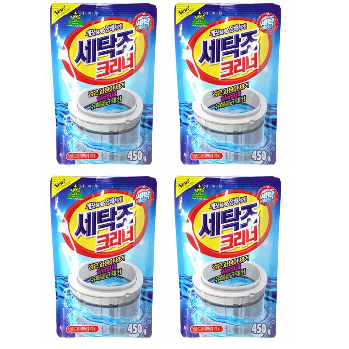 Bộ 4 gói bột vệ sinh tẩy lồng máy giặt Hàn Quốc Sandokkaebi 450g BHKN41