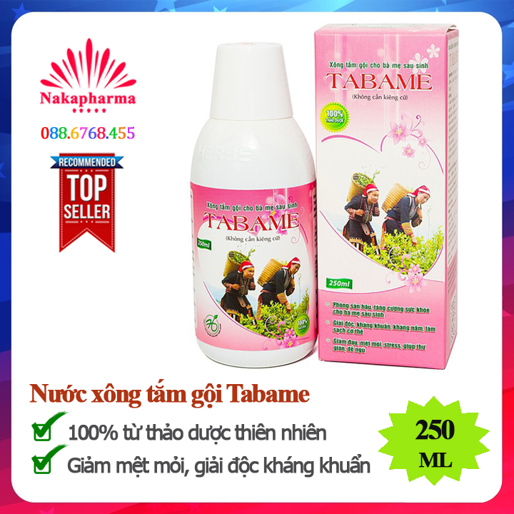 Chai nước xông tắm cho mẹ sau sinh Tabame 250ml - Không hộp