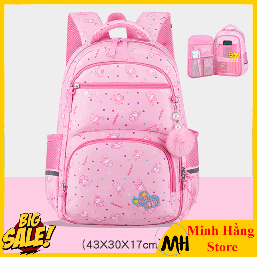 [HÀNG ĐẸP- GIÁ SALE ĐẬM] Balo học sinh từ lớp 3 đến lớp 9 Phong cách mới Hàn Quốc dễ thương schoolbag Học sinh Tiểu học, Trung Học Bé Gái trẻ em Cao Cấp  chống bung tróc Ba lô có phản quang mặt lưng êm