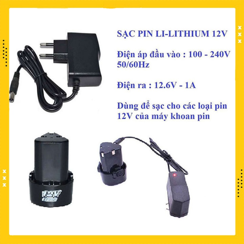 Sạc pin máy khoan 12v - adapter 12v-1a cho pin máy khoan li-ion 12v