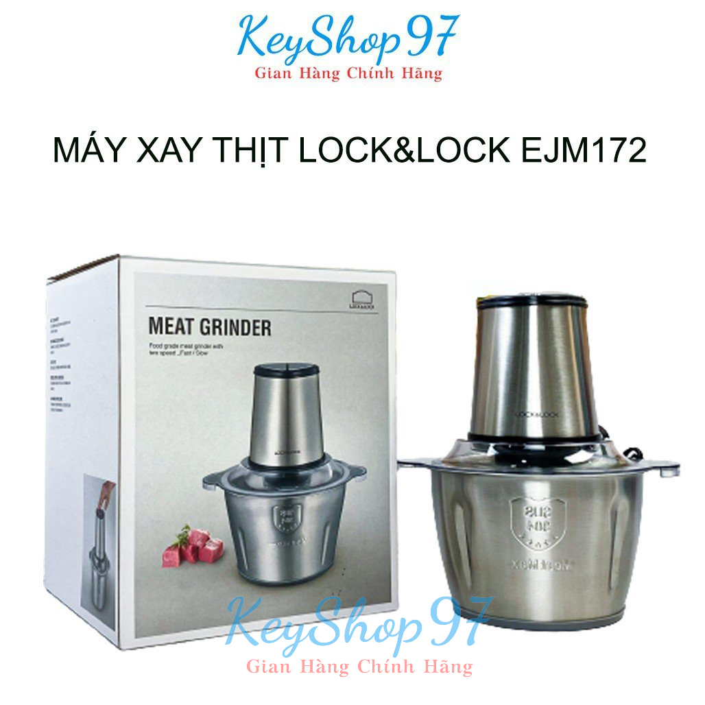 Máy xay thịt Lock&Lock EJM172 cối xay inox 304, dung tích lớn 2 lít, xay nhanh, tiện lợi, dễ sử dụng, dễ vệ sinh - Hàng chính hãng – Bảo hành 12 tháng