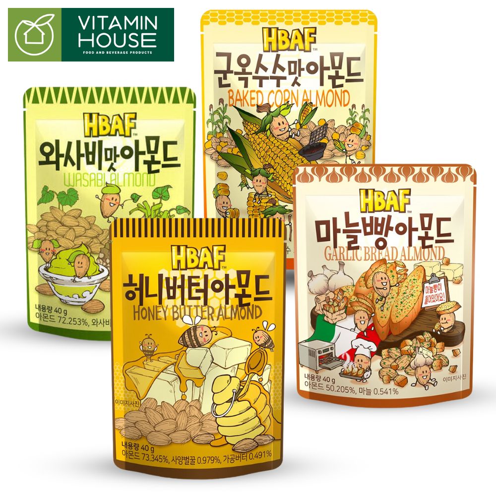 Hạnh nhân Tẩm Bơ Mật Ong HBAF Hàn Quốc 40g