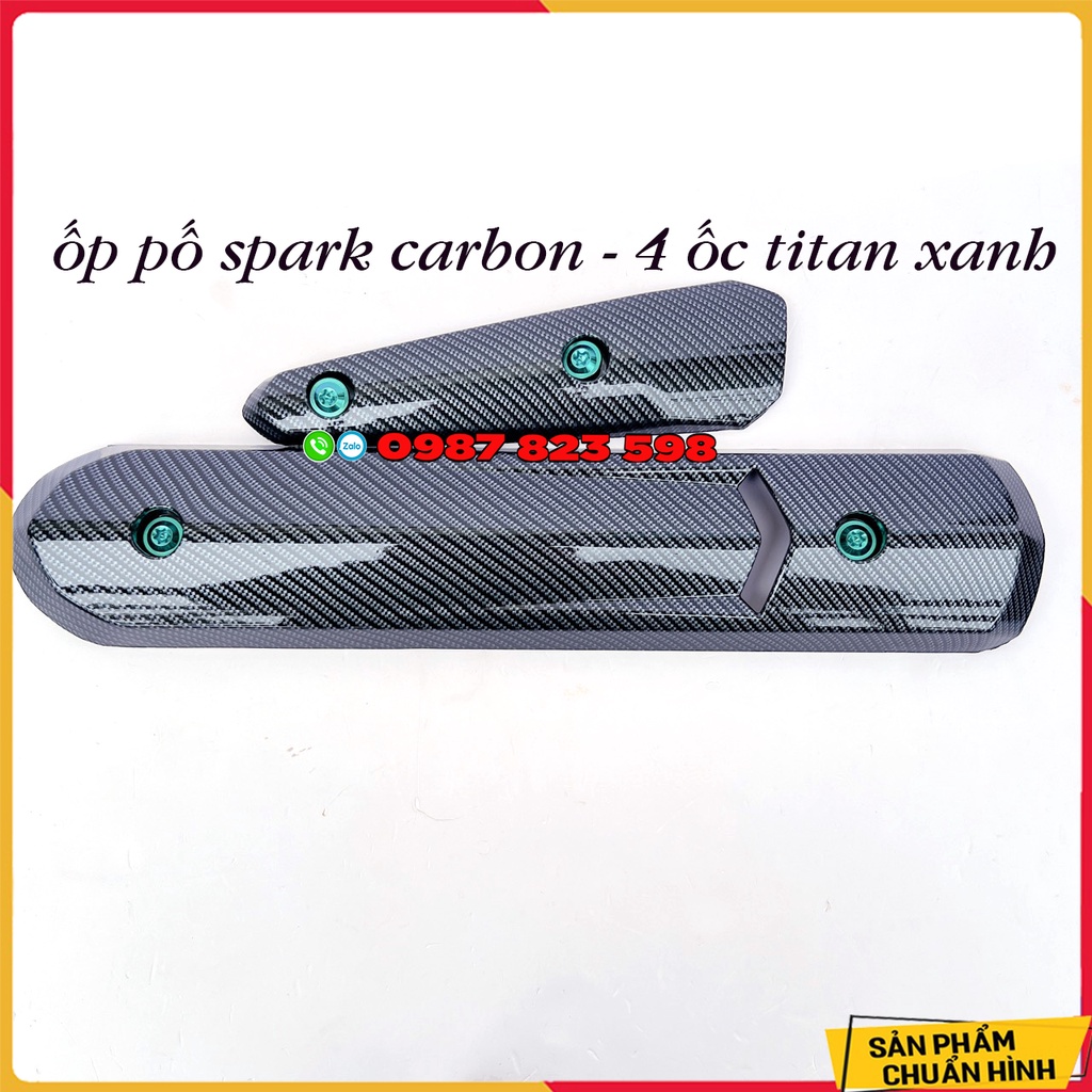 Ốp pô spark carbon gắn sirius, ex 2010 chế gắn cho nhiều xe