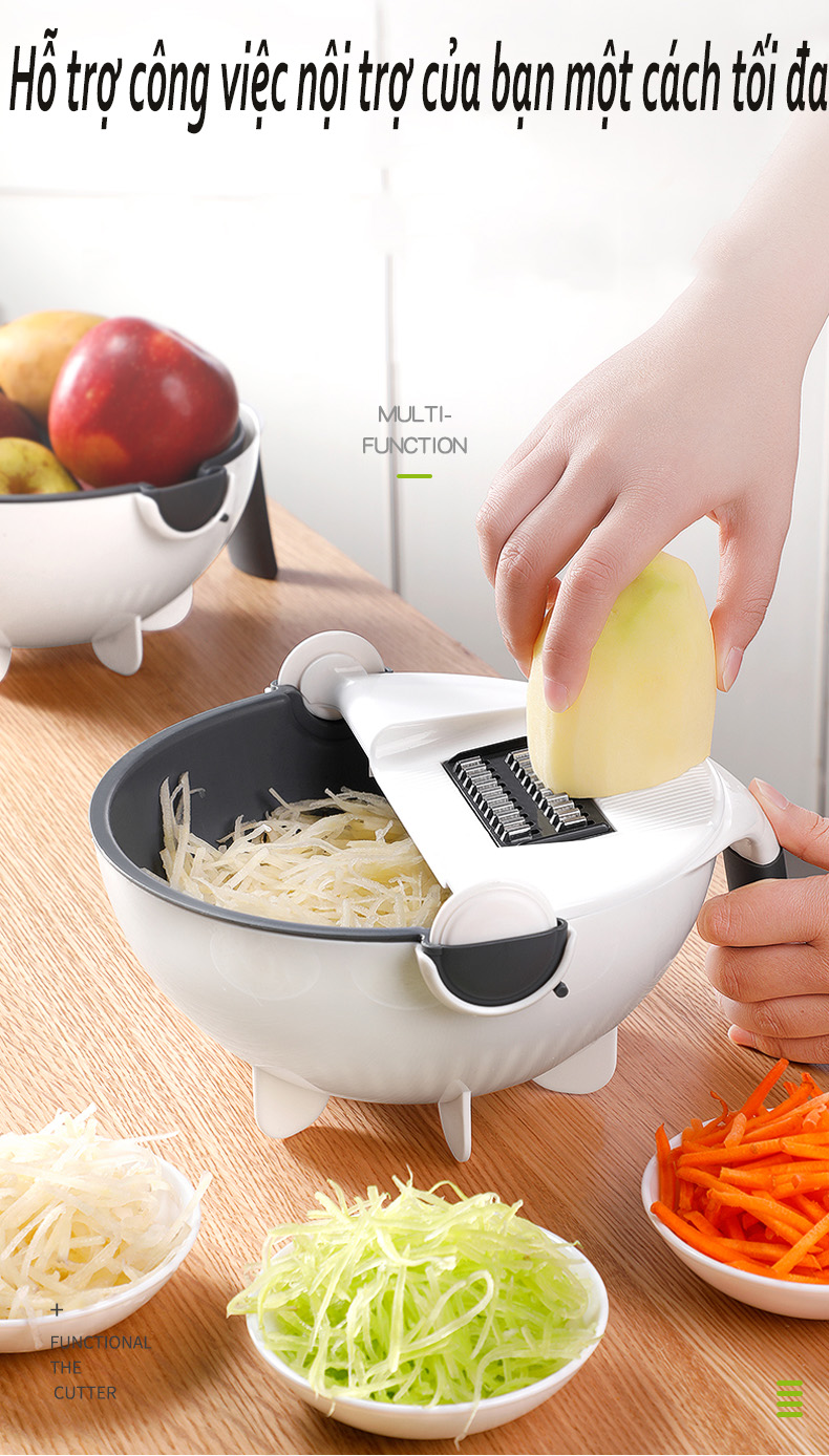 Mua Bộ Rổ Rửa Kèm Nạo 9 In 1 Đa Năng 7 Lưỡi 7 Kiểu Nạo Hàng Cao Cấp- Dụng Cụ Cắt Thái Rau Củ Thông Minh- Bộ Tỉa Hoa Quả- khóa Xoay- Góc Xoay Tự Động- Dễ Rửa Rau- Nhựa PP- Thép Không Gỉ- An Toàn Vệ Sinh-Tiết Kiệm Thời Gian- Ngon Miệng Hơn