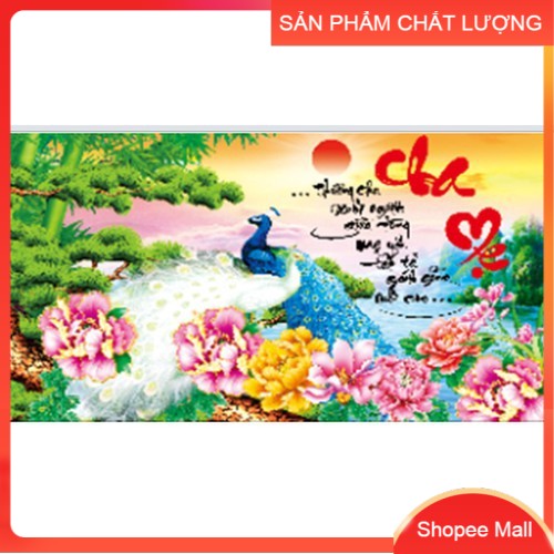 [HCM]Tranh thêu chữ thập Cha mẹ LP5184 kích thước 80*48cm [Hàng có sẵn]