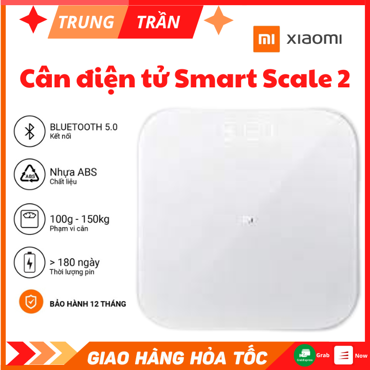 Cân điện tử sức khỏe Xiaomi Scale 2 Universal, Xiaomi Body Fat Scale 2. Phân tích lượng mỡ, cơ bắp, chất béo nội tạng. Kết nối bluetooth qua điện thoại. Bảo hành chính hãng. Cân điện tử, cân thông minh cân phân tích chỉ số