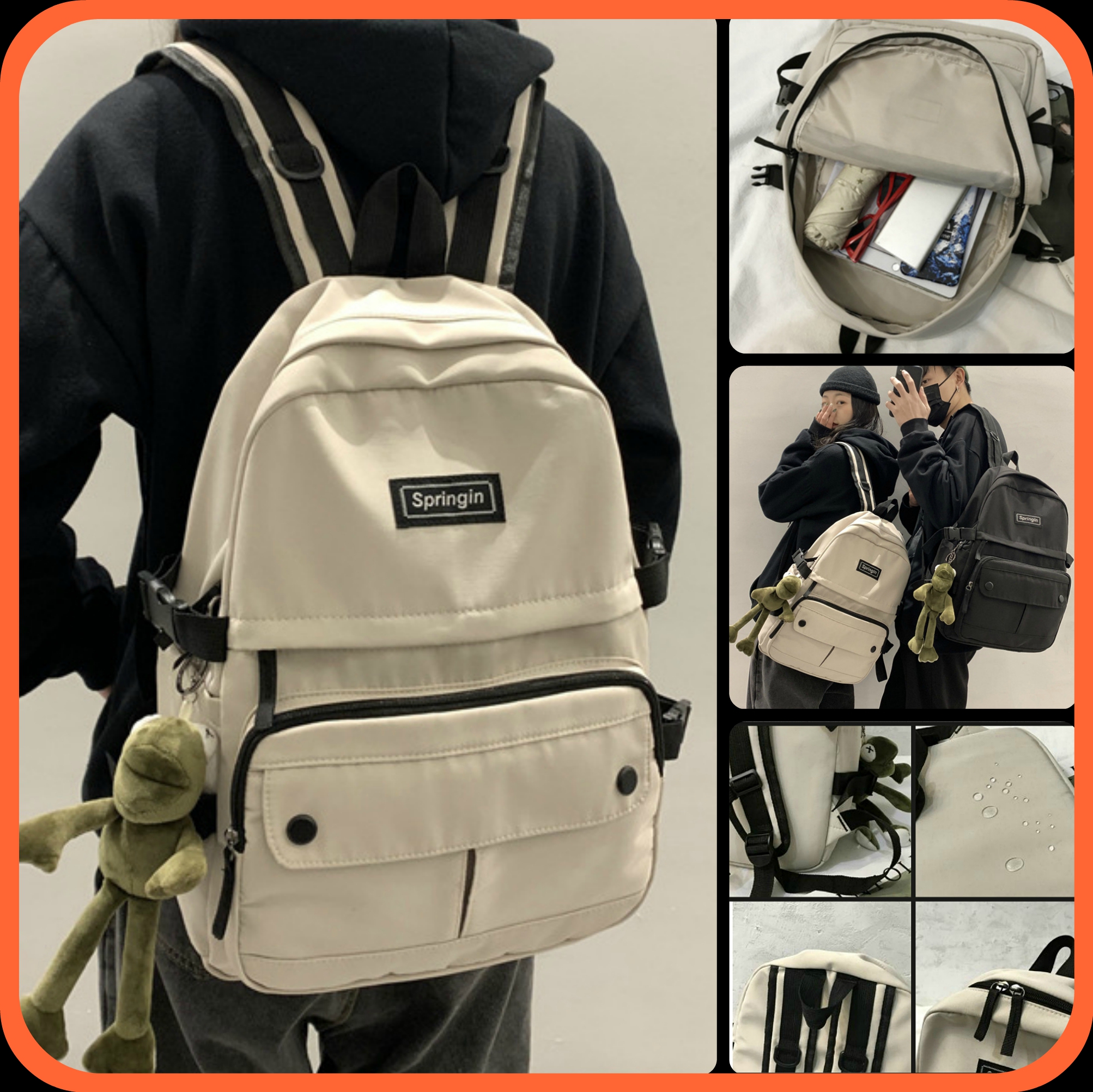 Balo Ulzzang unisex cao cấp, cặp sách siêu rộng phong cách StreetWear mang đi học hay du lịch đẹp