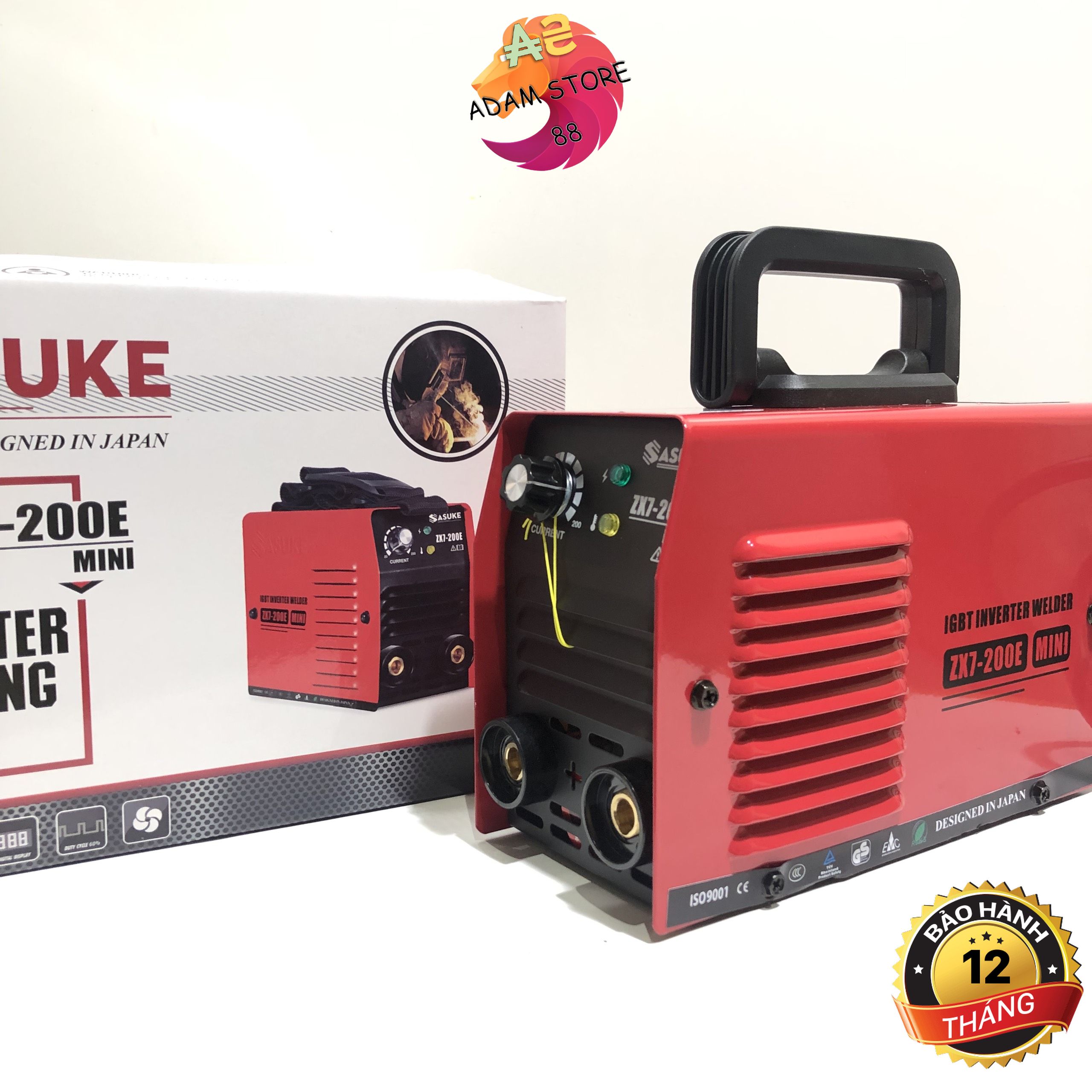 Máy Hàn Điện Tử Mini Inverter Sasuke mã ZX7 200E (Hàng công ty) - Thương hiệu Nhật Bản - Máy hàn điện tử gia đình - Máy hàn que giá rẻ