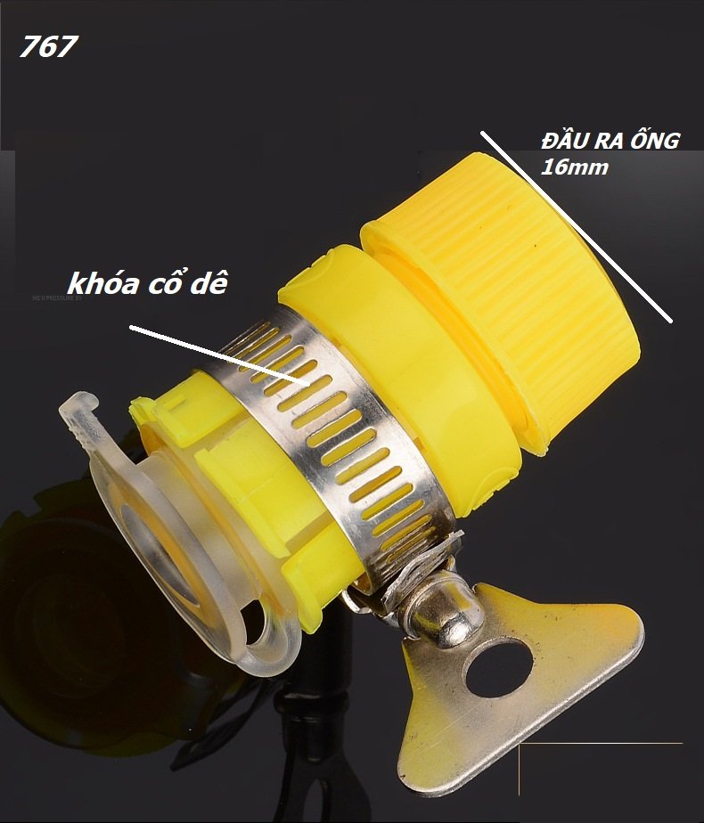 ĐẦU NỐI NHỰA TỐT TẠI VÒI NƯỚC CÓ KHÓA CỔ DÊ RA NỐI ỐNG 16mm - CBS767