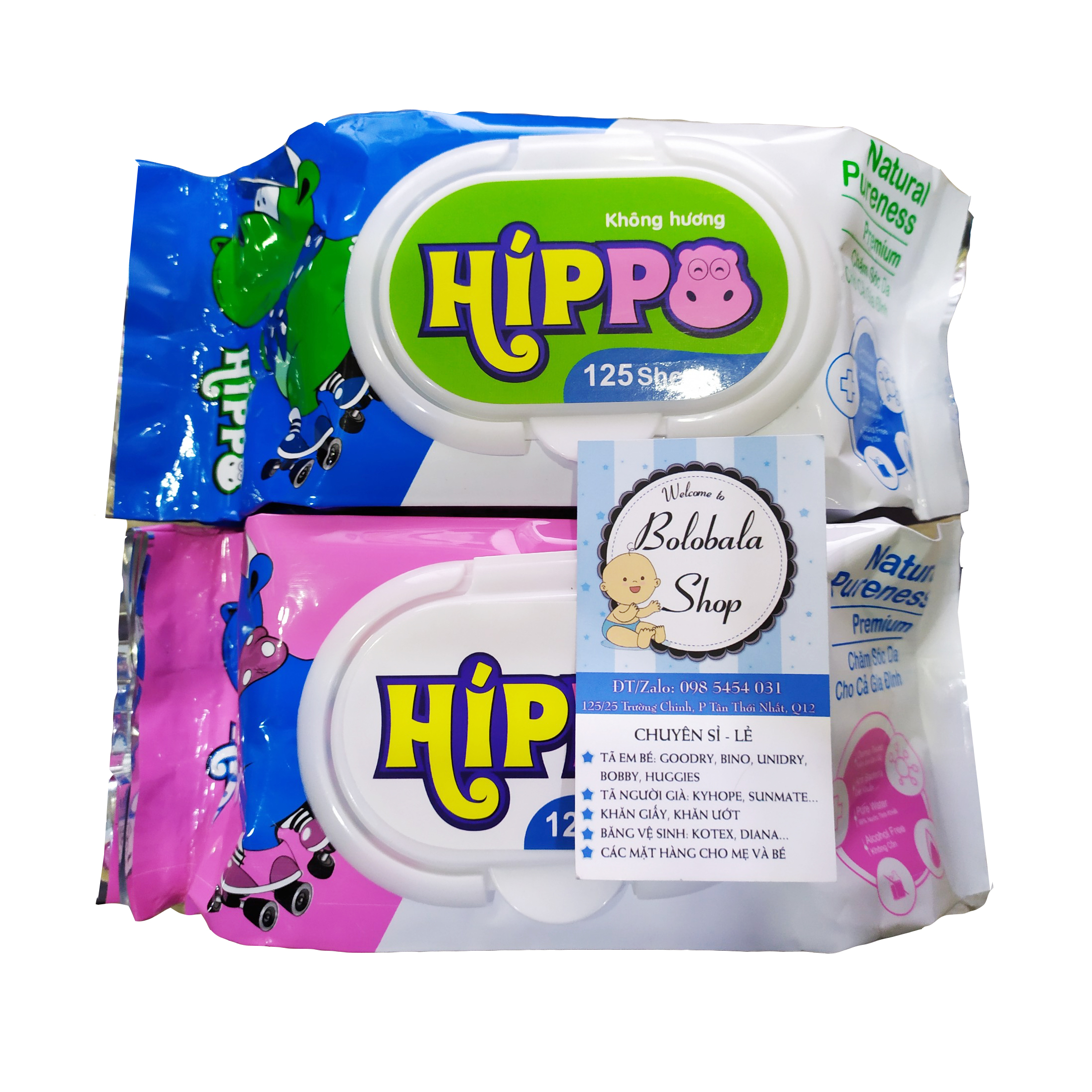 [HCM]Khăn ướt Hippo 125 tờ hàng cao cấp