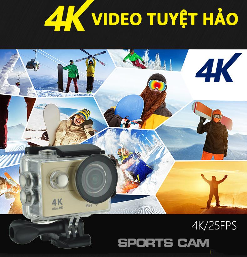Camera Thể Thao & Hành Động, Camera Hanh Trinh,  Camera Gắn Mũ Bảo Hiểm, Bán Camera Đi Phượt, Siêu Nét 4K 1080P WIFI 16 Mega Thể Thao Camera Hành Trình Chống Nước, chống bụi  Máy Quay Phim DVR