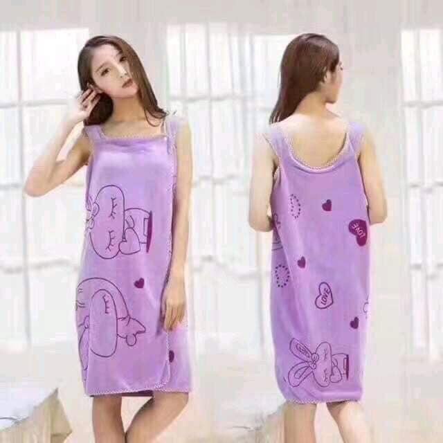(ẢNH THẬT) Khăn áo tăm 2 in 1, chiếc khăn vừa làm áo tắm chất liệu cotton mềm mịn, minhquang2017