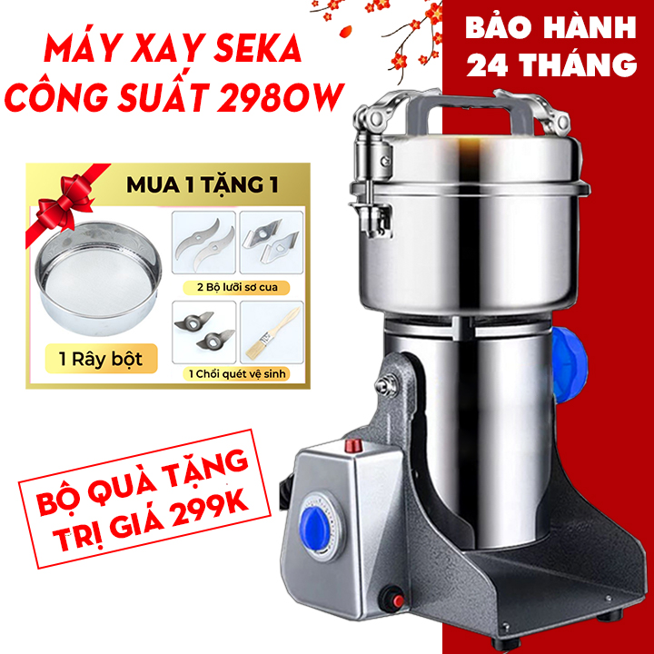 [Hàng Chính Hãng] Máy Xay SeKa Z10  - Máy Nghiền SeKa , Máy Nghiền Xương Chất Liệu INOX 304 Cao Cấp Không Rỉ - Công Suất Khủng 2980W Siêu Khỏe -Xay Bột, Xay Hạt