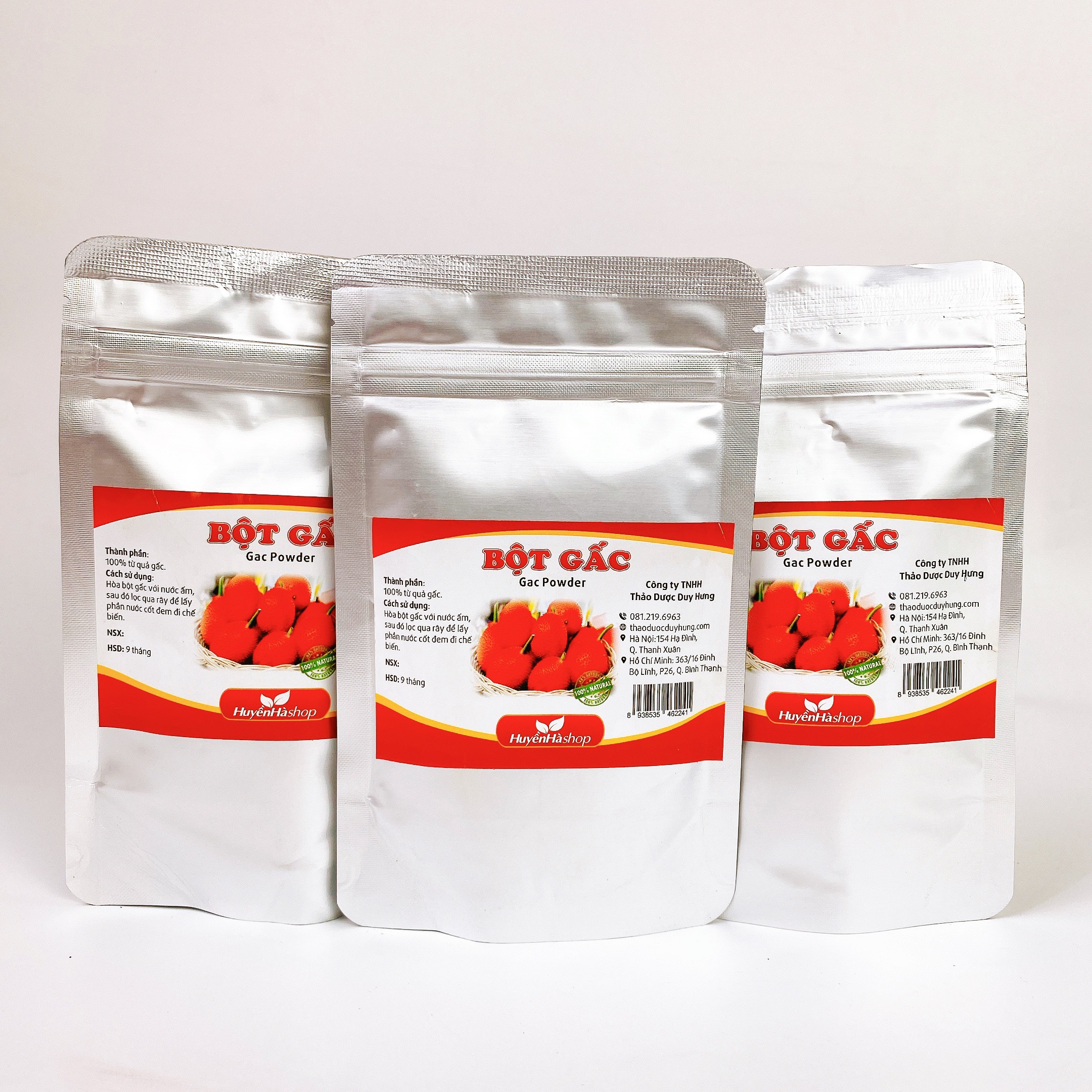 Bột gấc khô 100% nguyên chất nấu xôi (Gói 100g) - Công ty TNHH Thảo Dược Duy Hưng
