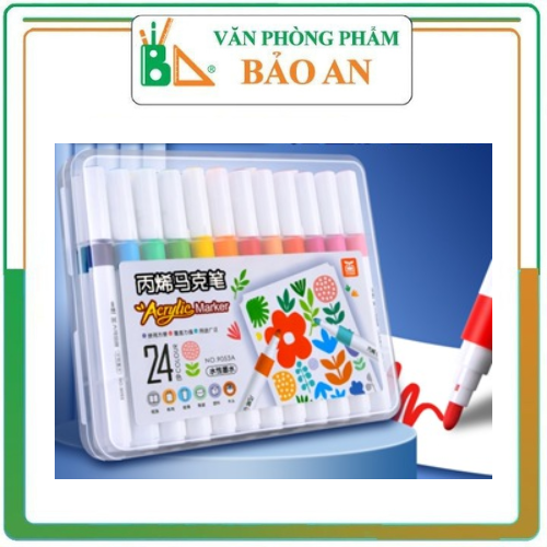 Bút Màu Acrylic Marker 12/24/36/48/60 Cao Cấp Màu Sắc Tươi Sáng - Bút Lông Màu Bảo An