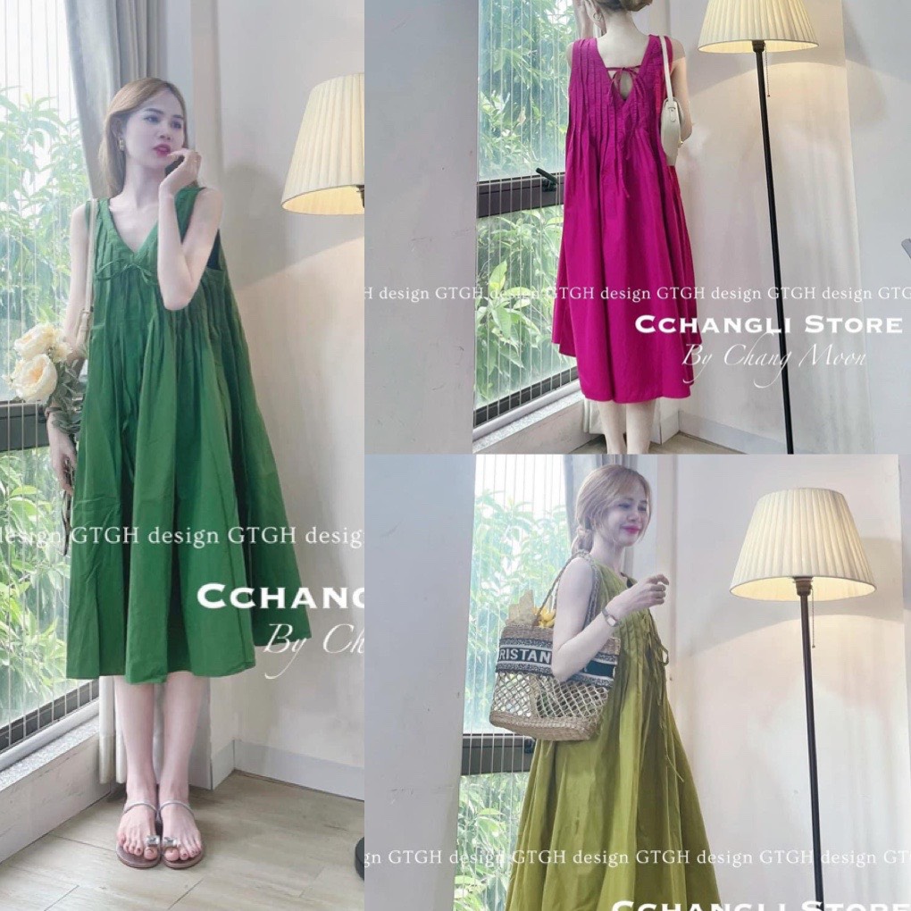 Vát sát nách - đầm baybedoll cổ tim dập ly chất thô nến, đủ màu, hàng chuẩn bán tttm