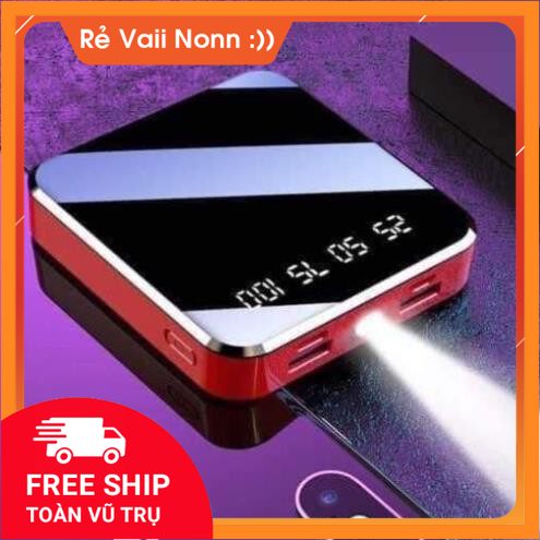 Pin sạc dự phòng 20000mah đèn led hình vuông, Pin dự phòng mini, Cục pin sạc dự phòng thiết kế nhỏ gọn, sạc pin siêu tốc - Shop Long Tổng China