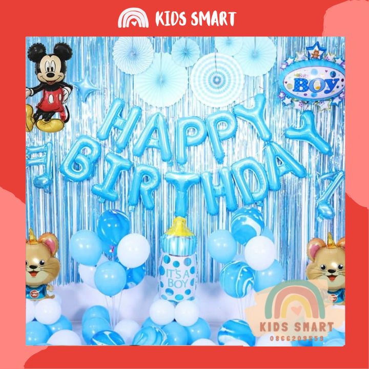 Set trang trí sinh nhật cho bé trai tuổi chuột, combo trang trí sinh nhật🔥sale🔥tiệc thôi nôi, đầy tháng siêu đẹp
