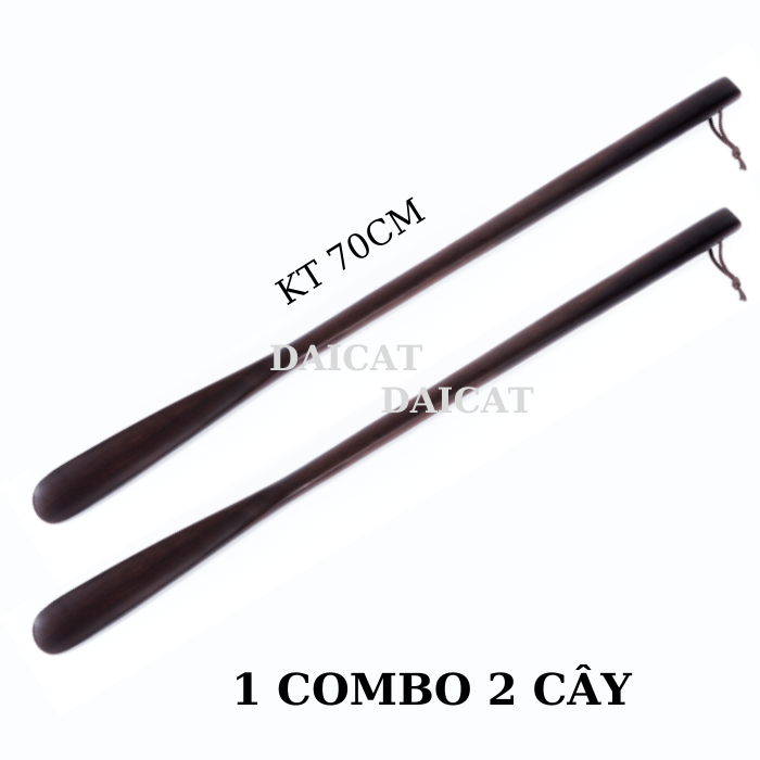 Combo Hai Đón Gót Giầy Gỗ Dài 70CM - Bằng Gỗ Muồng Đen