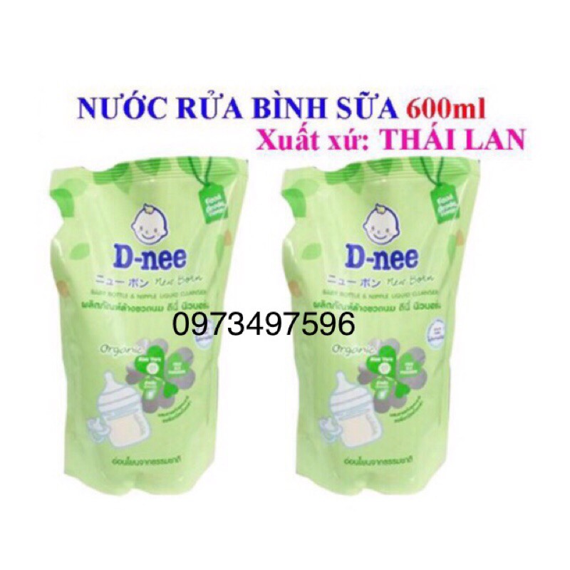Nước rửa bình sữa dnee rửa rau củ quả thái lan 600ml|1 túi