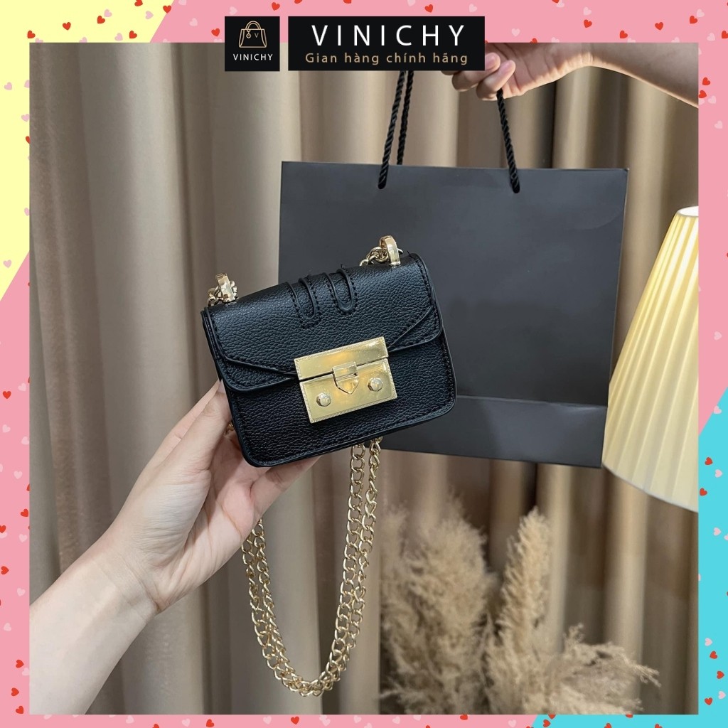 Túi Xách Nữ Mini Đeo Chéo, Túi Đi Chơi, Đi Học Vinichy, Da Cao Cấp Size 12Cm Ha024