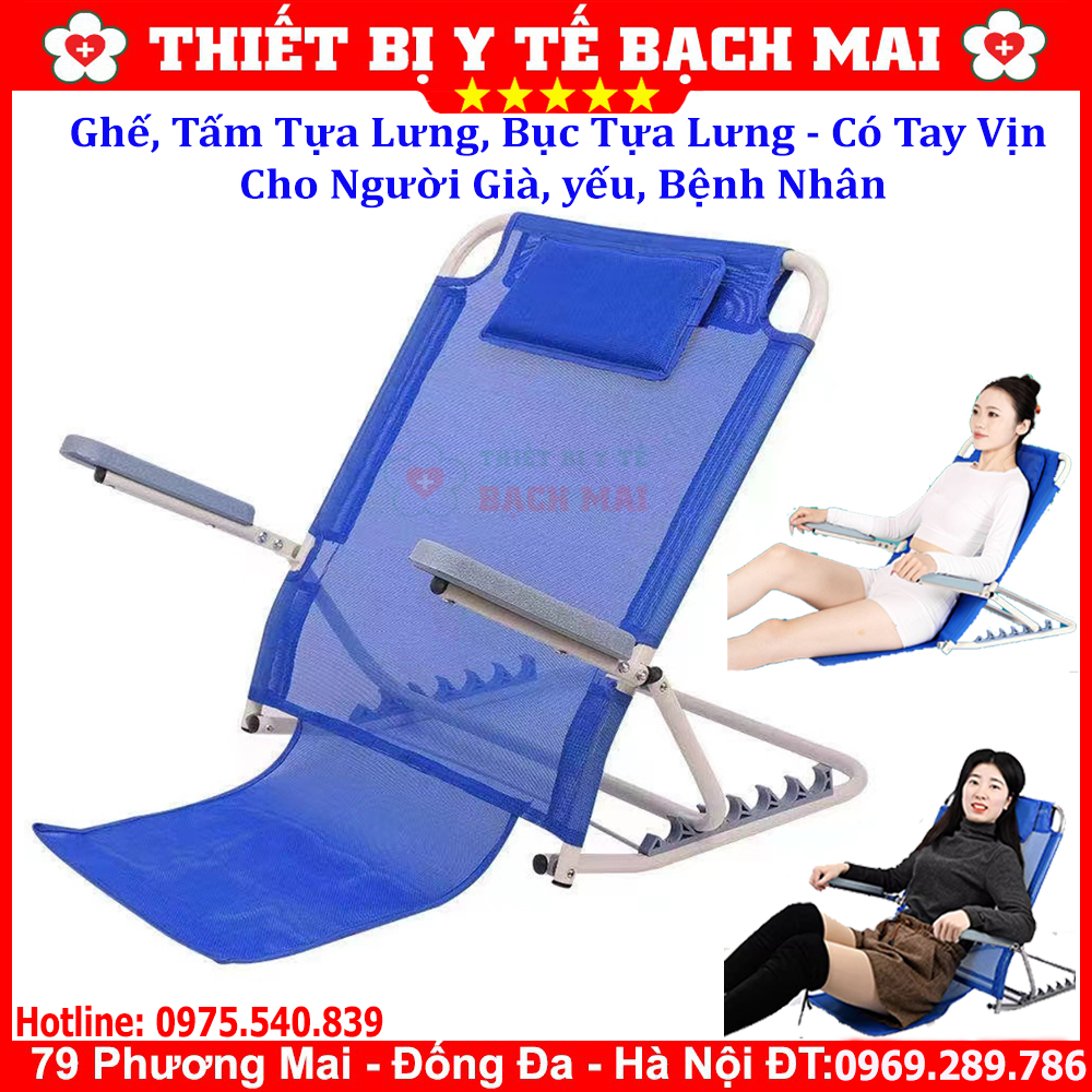  Ghế Tựa Lưng Có Tay Vịn 6 Cấp Độ Ngả Cho Người Già Yếu Bệnh Nhân Nằm Lâu Ngày Nghỉ Ngơi Thư Giãn Ăn Uống Xem TV 