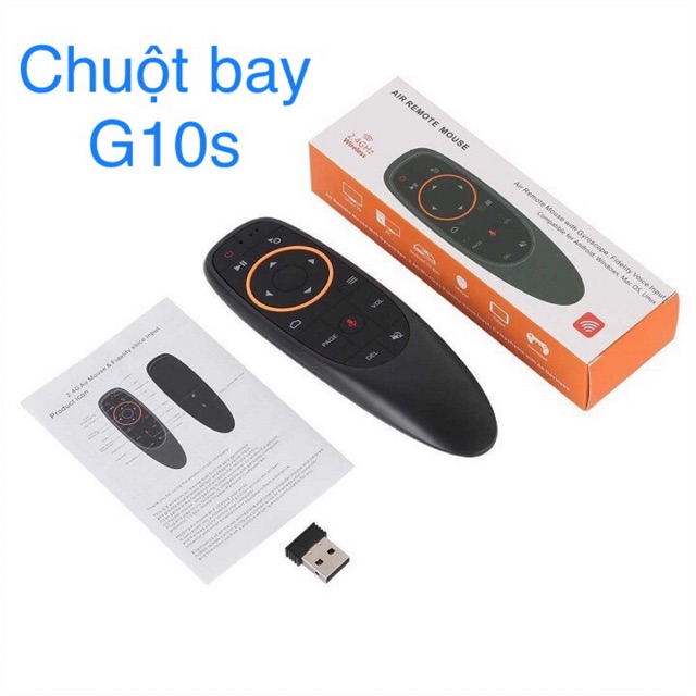 Điều khiển Chuột bay kết hợp tìm kiếm giọng nói G10S - Q6, 1 chạm - Có học lệnh. Sử dụng cho Android Tivi Box
