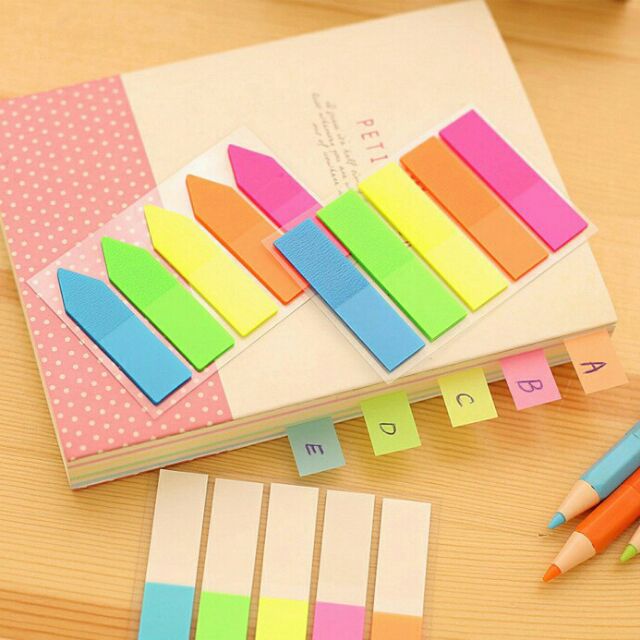 Phân trang nhựa 5 màu 100 tờ /1 xấp