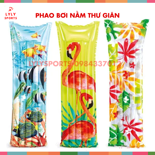 Phao bơi nằm, Phao bơi trẻ em và người lớn, Phao bơi cho bé, phao bơi nằm thư giãn có gối đầu - LYLYSPORTS