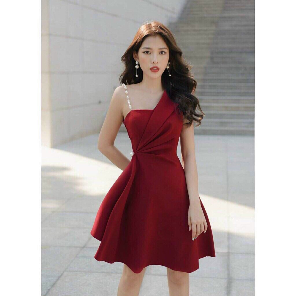 [HCM][HÌNH THẬT] Đầm hai dây Đầm Váy Nữ Dáng Xòe Kết Nơ Tay Xòe Phối Lụa đầm 2 dây dư tiệc đi chơi Umi siêu xinh MTB