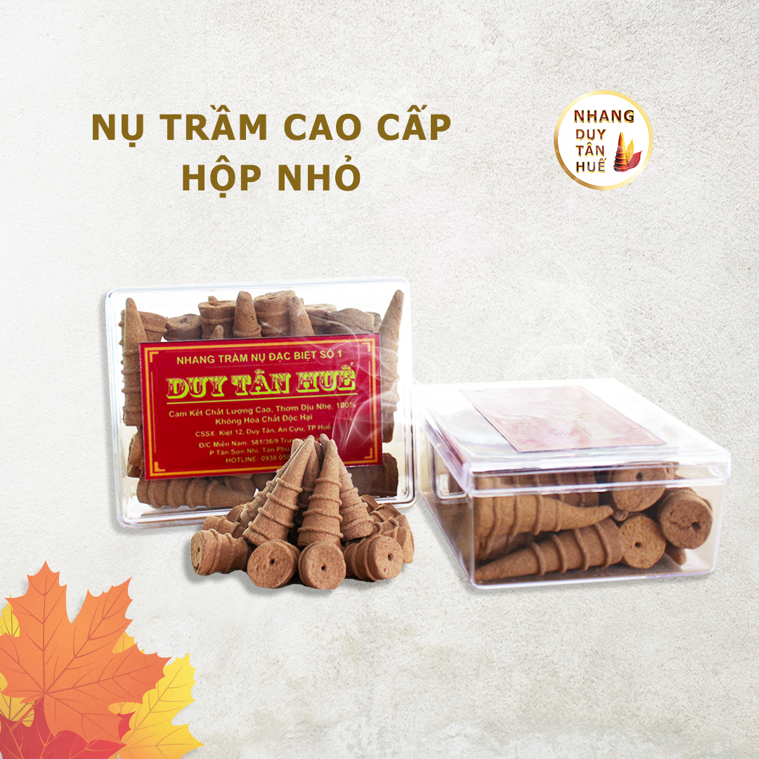 NỤ TRẦM HƯƠNG LOẠI CAO CẤP DUY TÂN HUẾ, NHANG SẠCH KHÔNG HÓA CHẤT, HỘP NHỎ