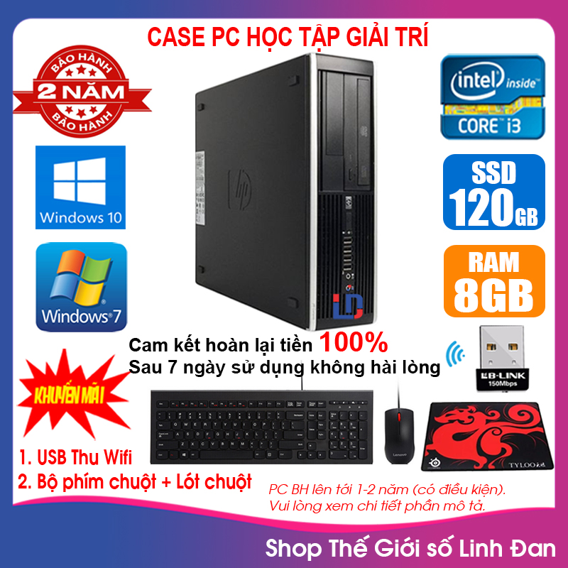 [Trả góp 0%]Case máy tính HP CPU Dual Core E5xxx / Core i3-4130 / Ram 4GB / HDD 250GB-500GB / SSD 120GB-240GB [QUÀ TẶNG: Bộ thu wifi bàn di chuột] HPI34 - LLD