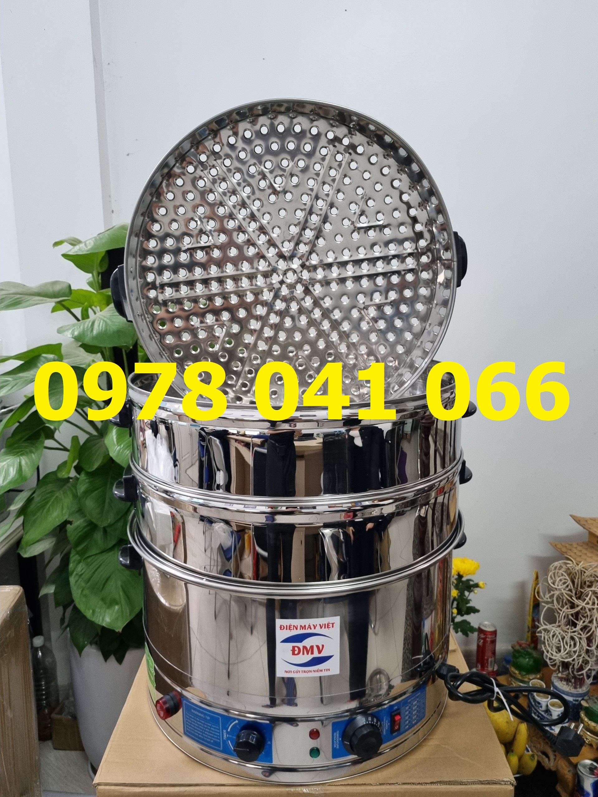 Nồi hấp gà ủ muối nguyên con 1,2,3 tầng hấp size đường kính 52cm