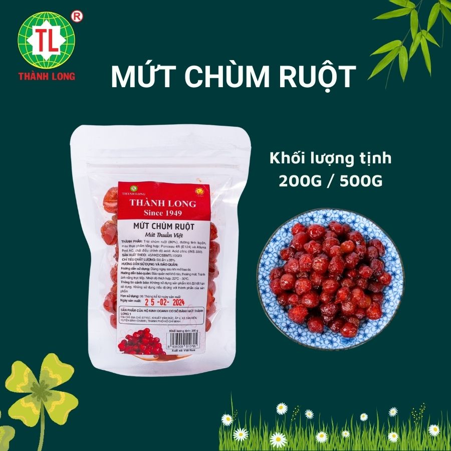 Thành long mứt chùm ruột - mứt tuổi thơ 200g/500g