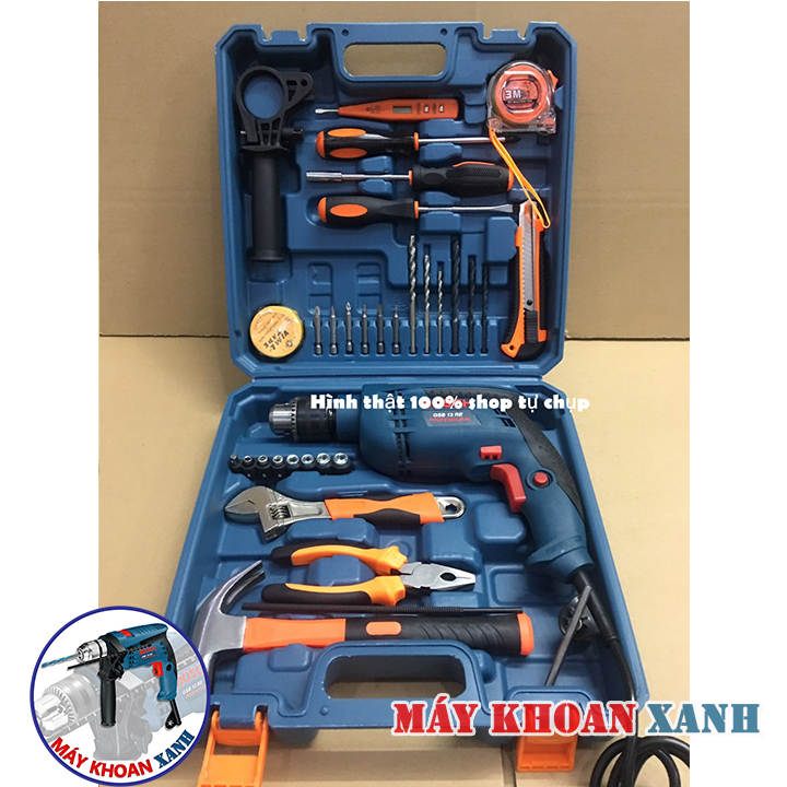 MÁY KHOAN ĐẦU 13MM KÈM VALI 30 MÓN ĐA NĂNG