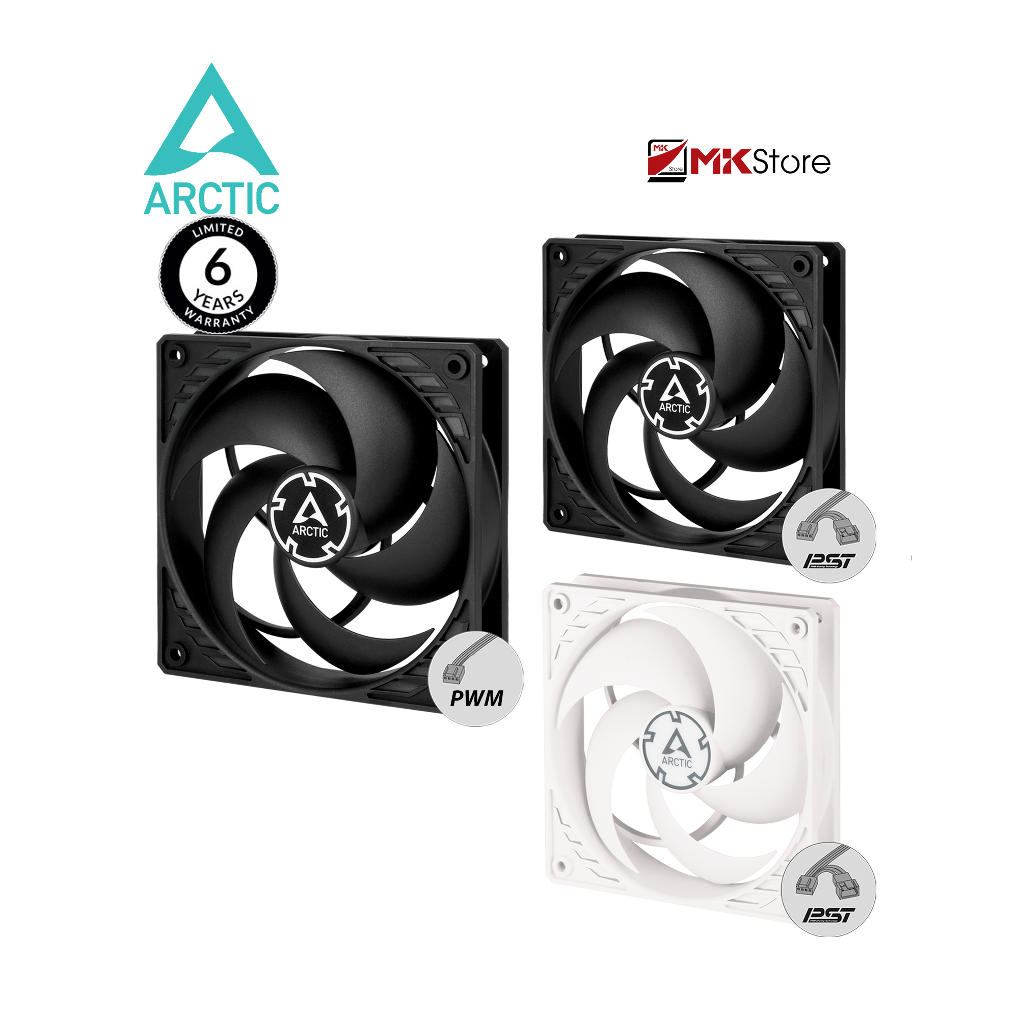 Quạt tản nhiệt fan arctic p12 pwm / p12 pwm pst fan case, fan radiator mkstore