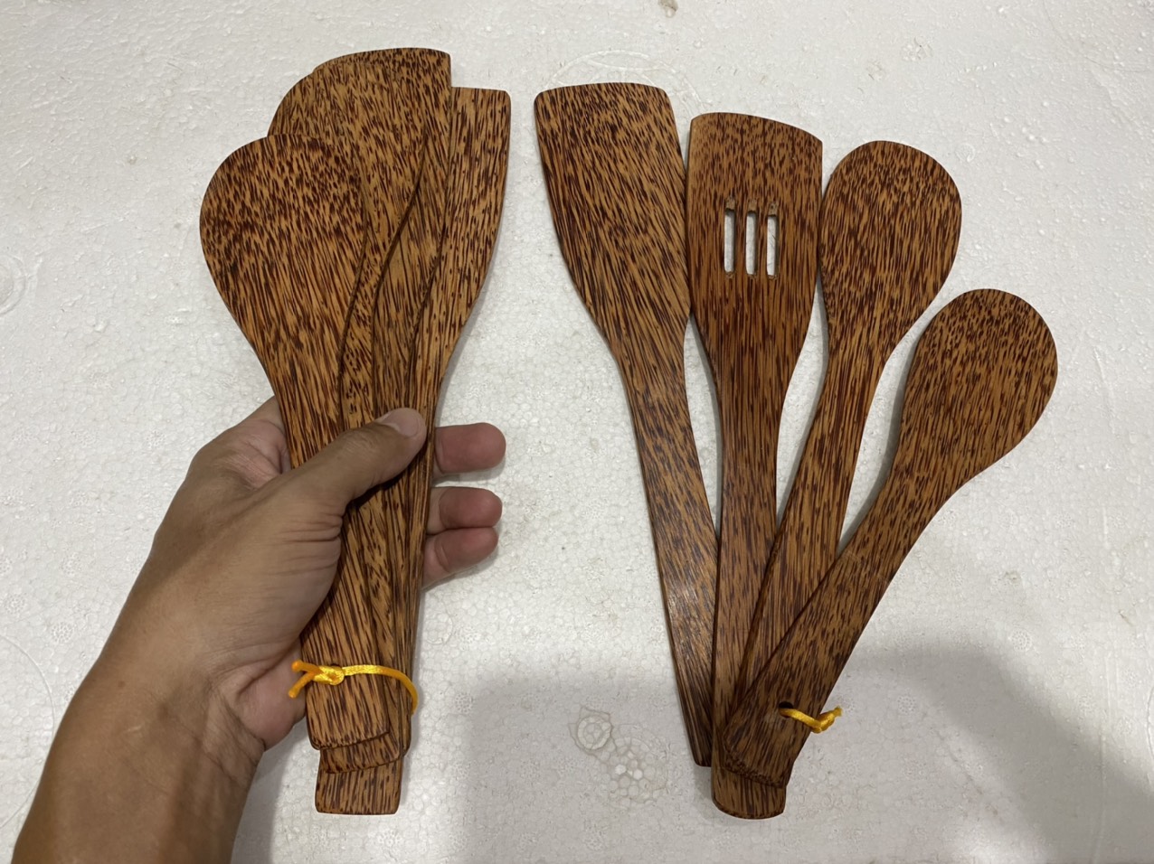 Bộ tứ sạn chiên xào - combo 4 vá sạn gỗ dừa dùng nấu nướng chiên xào - dùng cho xoang, nồi, chảo không dính