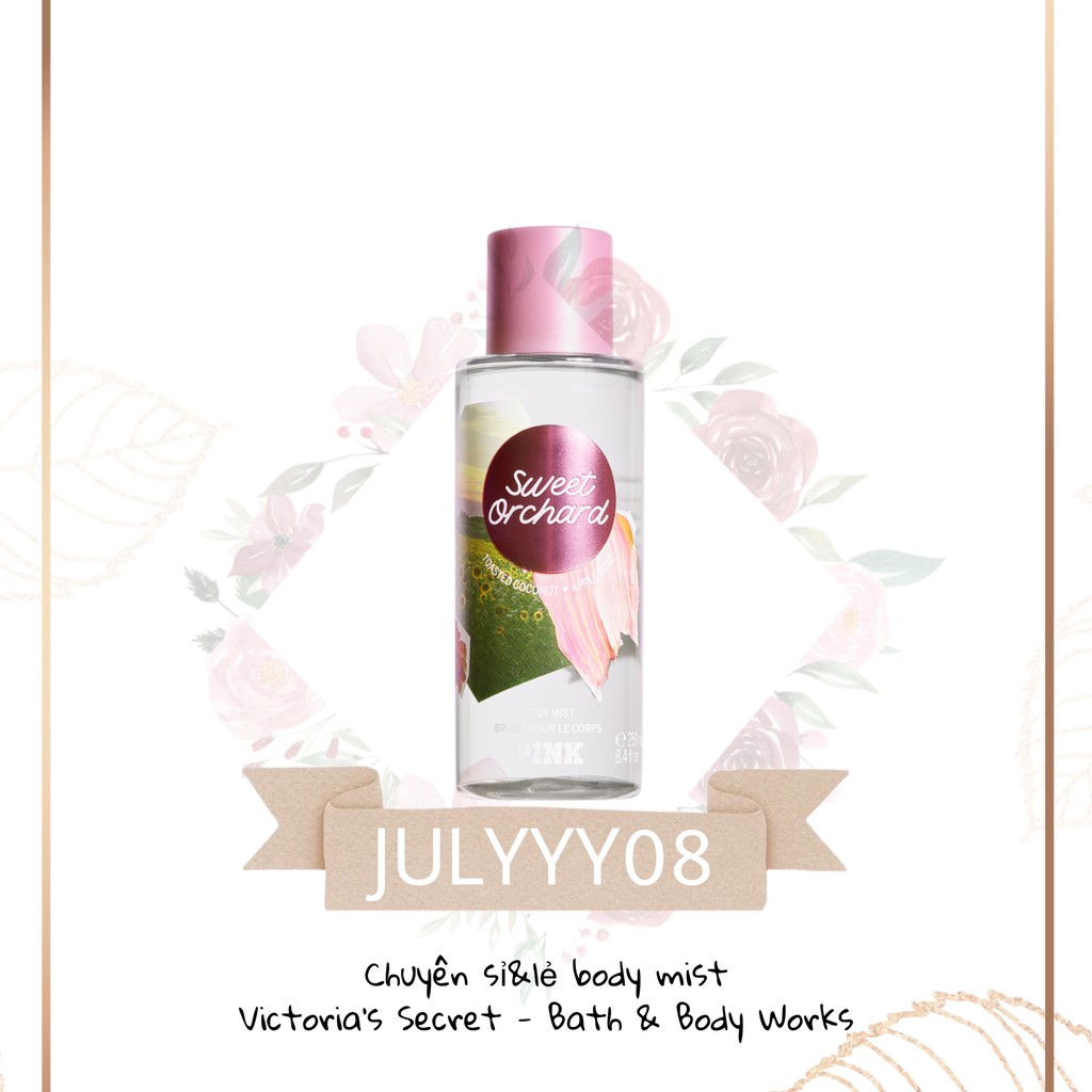 Xịt thơm 𝗩𝗜𝗖𝗧𝗢𝗥𝗜𝗔'𝗦 𝗦𝗘𝗖𝗥𝗘𝗧 pink sweet orchard 30ml/50ml/100ml +jɥƚÿ08+