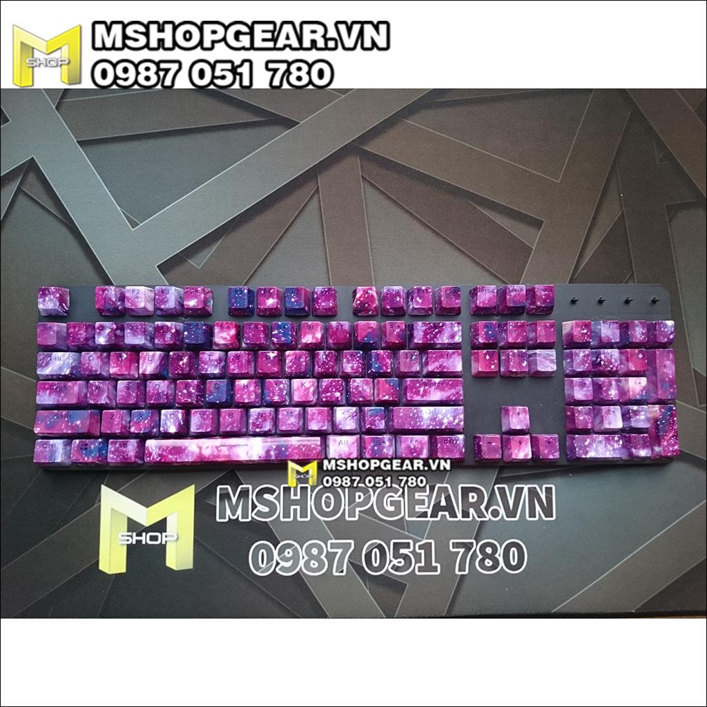Keycap Galaxy tím abs doubleshot xuyên led oem profile 104 keycap