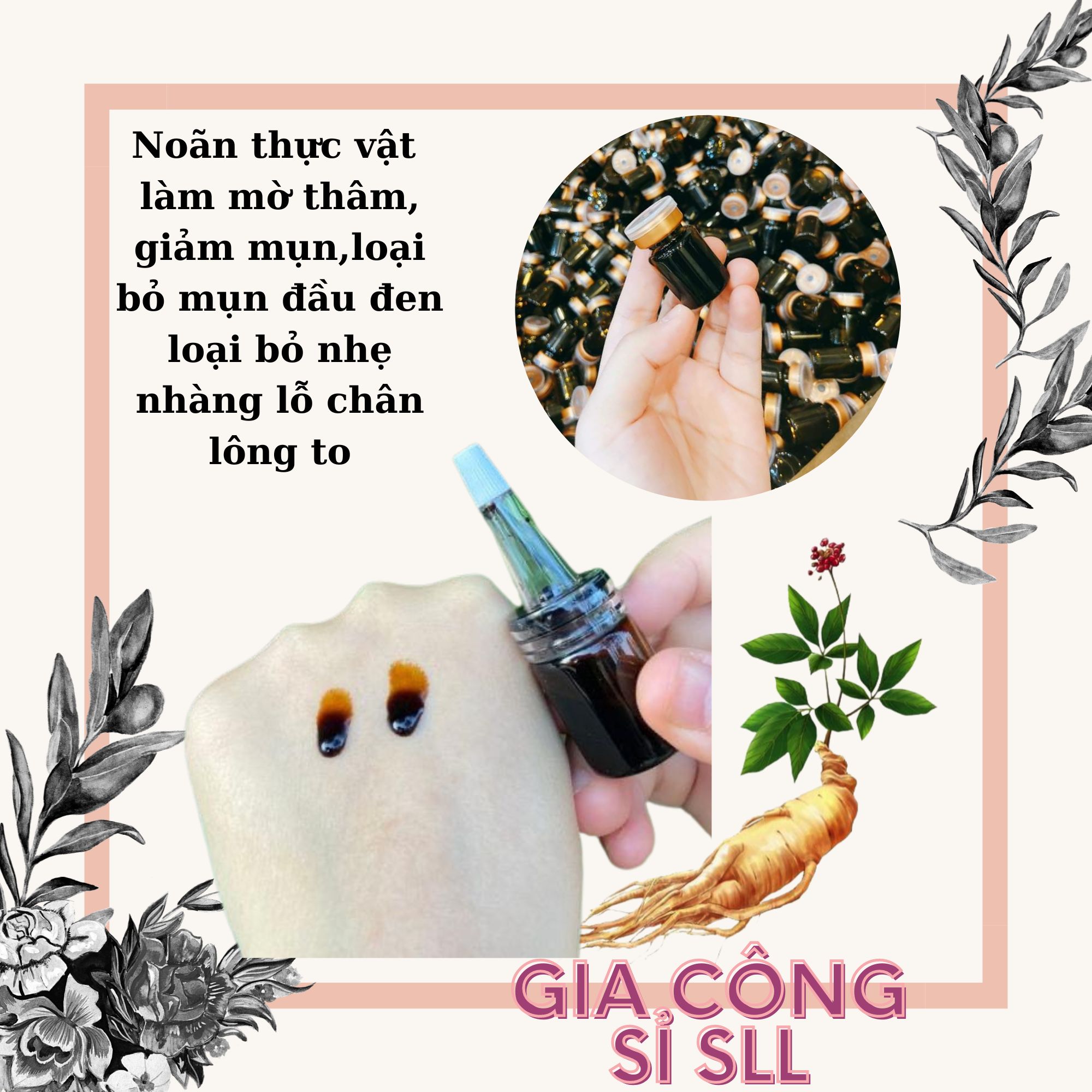 Noãn thực vật  làm mờ thâm, giảm mụn,loại bỏ mụn đầu đen loại bỏ nhẹ nhàng lỗ chân lông to