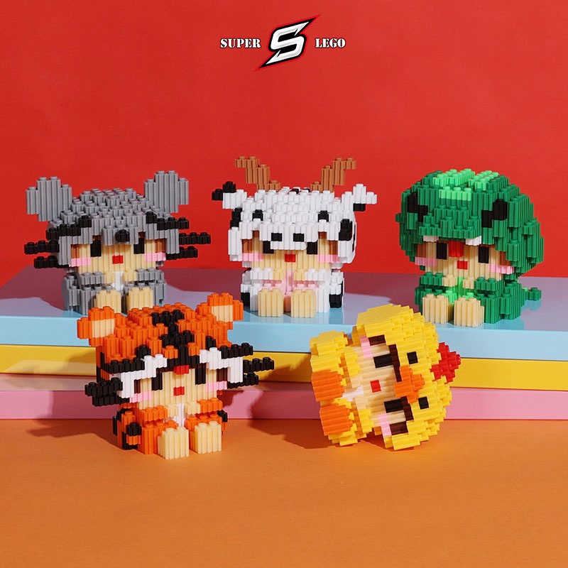 Lego 12 con giáp Đồ chơi lắp ghép Bộ lắp ráp 12 con giáp cho bé Lego 12 con giáp mini