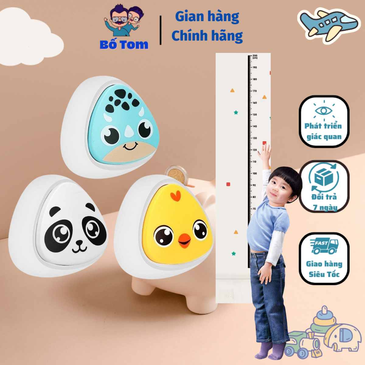 Bộ chạm nhảy tăng chiều cao bộ đồ chơi máy chuông bấm đập nhảy thử thách cho bé