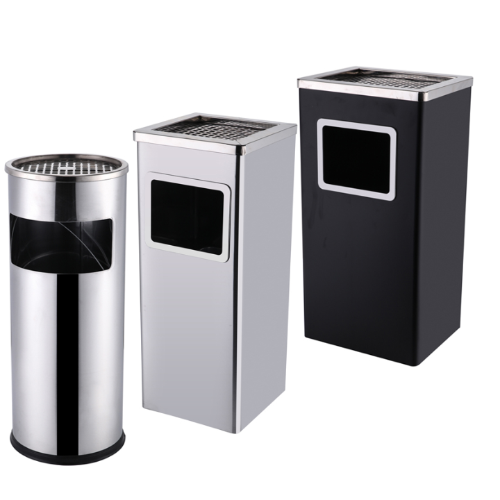 Thùng Rác Gạt Tàn Thuốc Hình Vuông Inox