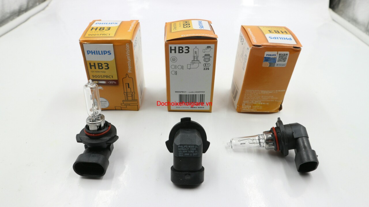 Bóng đèn pha gầm ô tô halogen philips chân hb3 12v 65w. tăng sáng 30%