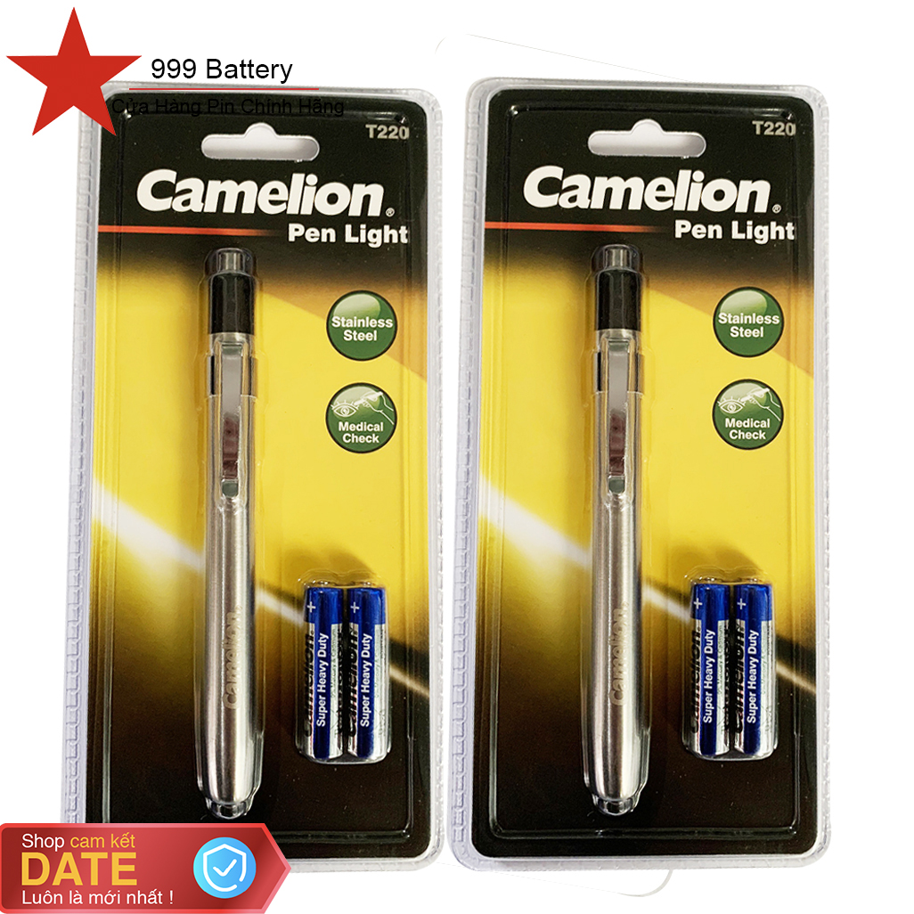 Combo 2 đèn bút Soi Tai - Mũi - Họng Penlight Camelion kèm 2 pin AAA chính hãng