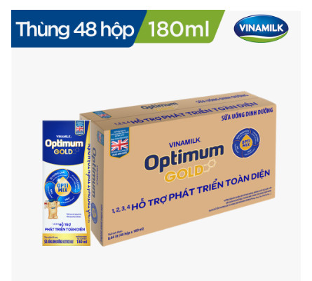 Thùng 48 hộp sữa uống dinh dưỡng optimum gold 180ml
