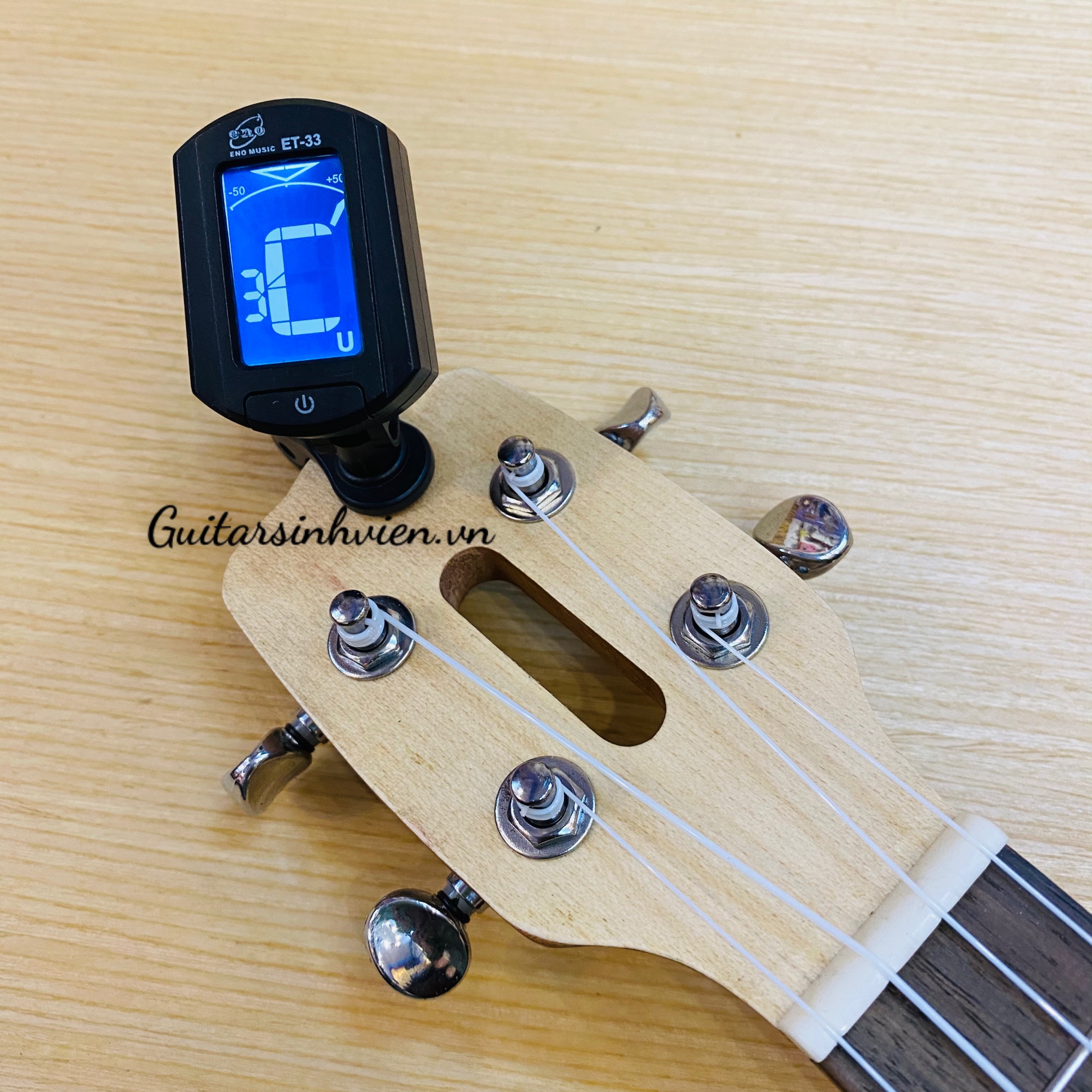 Tuner máy lên dây cho đàn guitar - ukulele - violin - bass et33 chính hãng