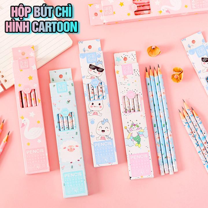 [HCM]Hộp 10 bút chì chuốt hình Cartoon - nhiều màu - giao mẫu ngẫu nhiên - tặng 1 đồ chuốt mẫu ngẫu nhiên
